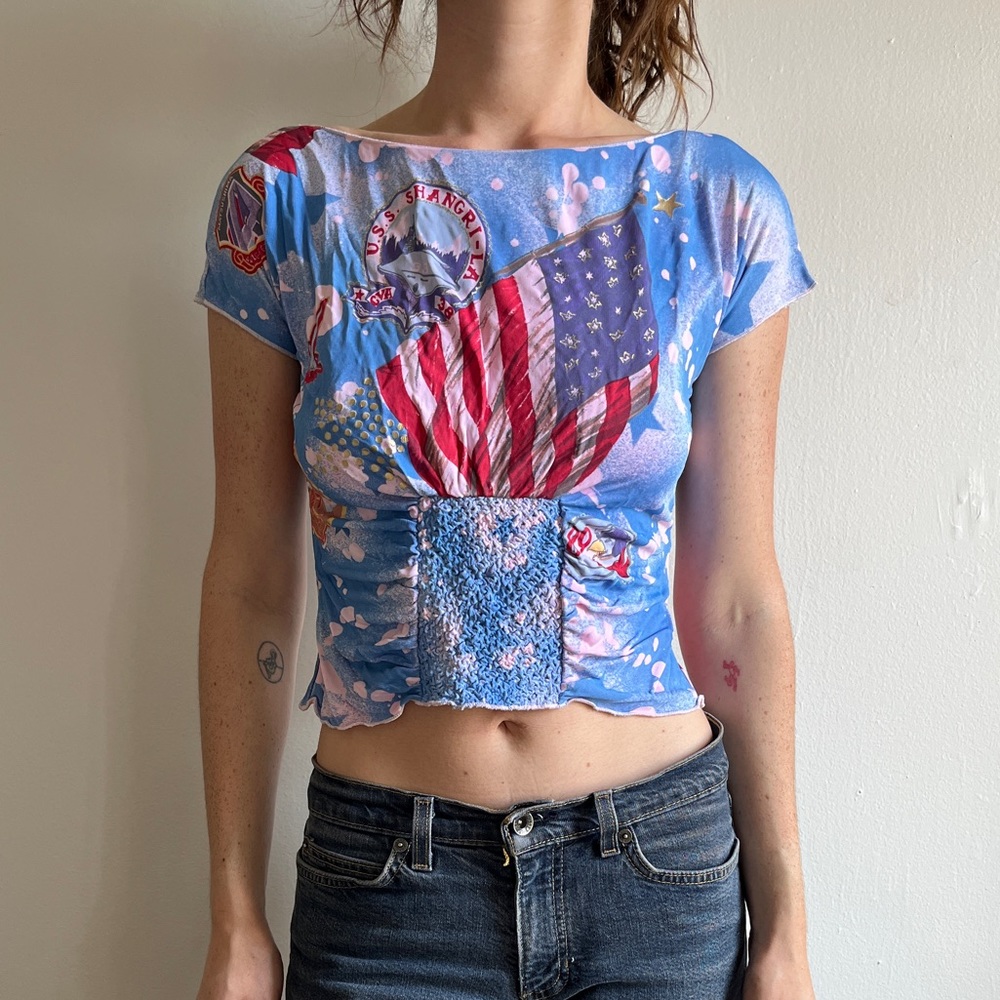 Graphic / American Flag Pattern Top
